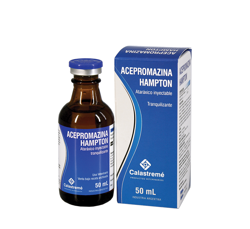 Acepromazina Hampton - ATARÁXICO INYECTABLE TRANQUILIZANTE - Laboratorio Calastremé