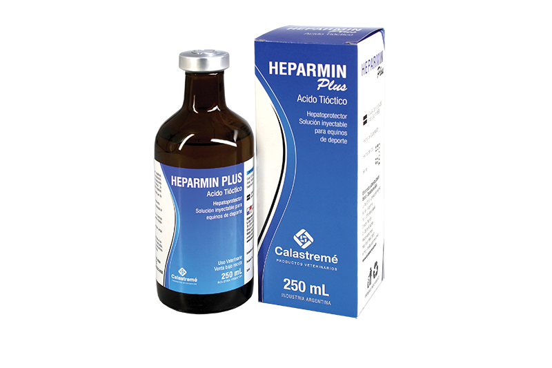 Heparmin Plus - ACIDO TIÓCTICO HEPAPROTECTOR SOLUCIÓN INYECTABLE PARA EQUINOS DE DEPORTE - Laboratorio Calastremé