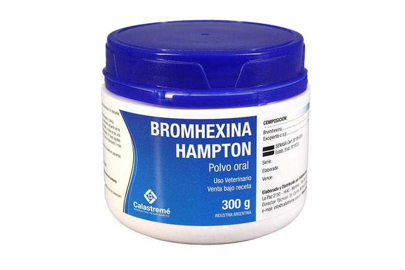 Bromhexina Hampton - BRONCODILATADOR - MUCOLÍTICO Y EXPECTORANTE - Equinos - Laboratorio Calastremé