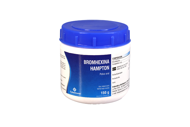 Bromhexina Hampton - BRONCODILATADOR - MUCOLÍTICO Y EXPECTORANTE - Equinos - Laboratorio Calastremé