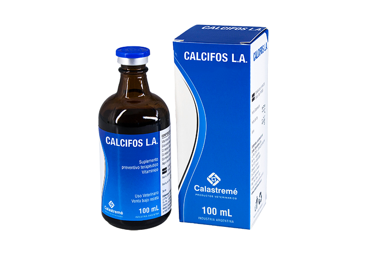 Calcifos L.A. - SUPLEMENTO PREVENTIVO TERAPÉUTICO VITAMÍNICO - Equinos, Grandes Animales - Laboratorio Calastremé