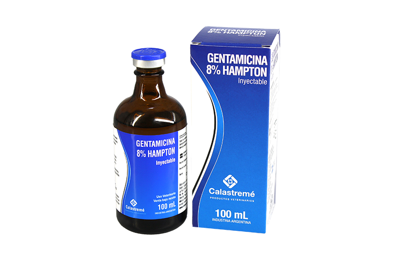 Gentamicina 8% Hampton - ANTIMICROBIANO/ANTIBIÓTICO - AMINOGLUCÓSIDO - Equinos - Laboratorio Calastremé