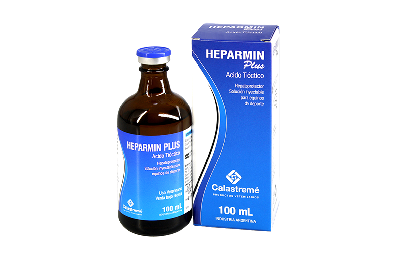 Heparmin Plus - ACIDO TIÓCTICO HEPAPROTECTOR SOLUCIÓN INYECTABLE PARA EQUINOS DE DEPORTE - Equinos - Laboratorio Calastremé