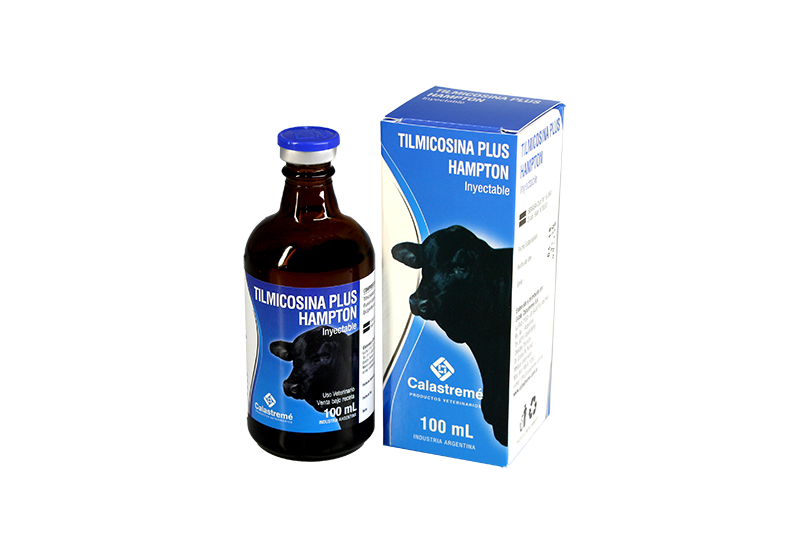 Tilmicosina Plus Hampton - BACTERICIDA- ANALGÉSICO - ANTIINFLAMATORIO - Grandes Animales - Laboratorio Calastremé