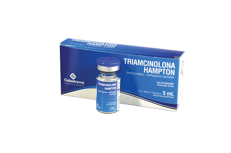 Triamcinolona Hampton - TRATAMIENTO DE LA INFLAMACIÓN SUSPENSIÓN INYECTABLE - Equinos, Grandes Animales, Animales de Compañía - Laboratorio Calastremé