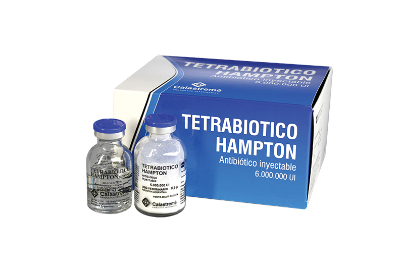 Tetrabiótico Hampton - ANTIBIÓTICO DE AMPLIO ESPECTRO - Laboratorio Calastremé